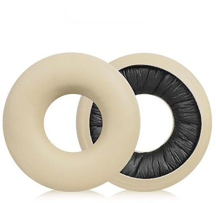 Replacement Ear Pads Compatible with Sony WH-CH520 Headphone, Protein Leather Ear Cushions, Beige