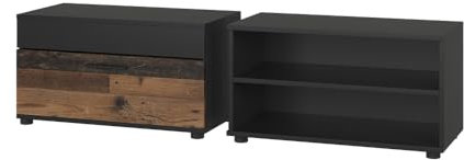 Vicco Wohnzimmerschränke Berno, Schwarz/Oldstyle, 2 Teile