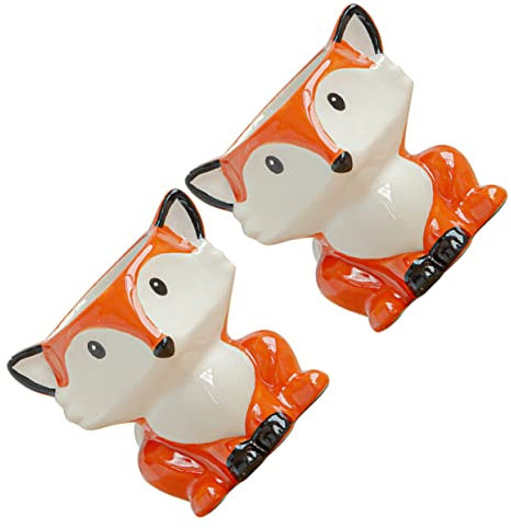 Toddmomy 2 Stück Saftiger Blumentopf Fuchs Pflanztopf Blumenpot - Tiere Tierische Töpfe Topf Für Pflanzen Im Innenbereich Thematisiert Drinnen Sukkulenter Topf Keramik Orange