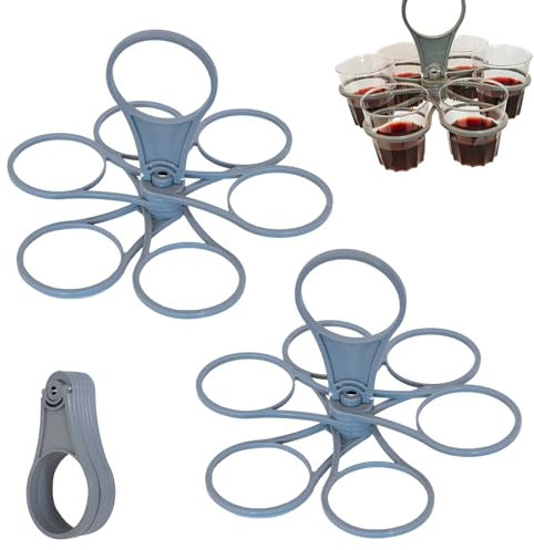 EujRcf 2 Pcs Drinks Carrier, Foldable 6-Cup Coffee Carriers, Drinks Holder Holiday with Handle, For Coffee, Cups & Beverages, Portable Drinks Carrier Tray for Trip Outdoor Picnic Camping Party