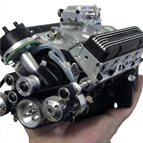 VNDGEOUH Kit Moteur Cison V8 Essence, maquettes de Moteurs refroidis, Mini-Kits de Moteurs V8, adaptés aux Adultes(Black)