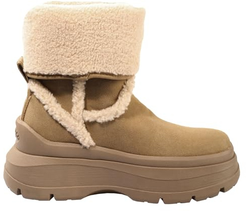 Buffalo Damen Schuhe Stiefeletten Olympia Fold Boot Warm, Farbe:Beige, Schuhgröße:EUR 38, Artikel:-Cognac/Cream