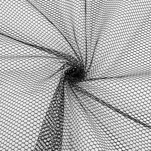 Mesh Stoff Schwarz Netzstoff Nähen 100 × 150 cm Polyesternetz Tüll Polyester Stretchstoff Netzgewebe Leicht Elastisch Stretch Tüllstoff Maschennetz Dehnbarer Vielseitiges für Kleidung Einkaufstasch