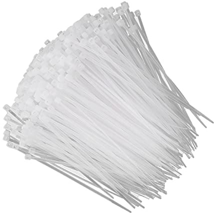UPALDHOU 1000 Stück Weiße Nylon-Kabelbinder Zum Befestigen und Organisieren, für Zuhause, Büro, Garage, Reisen, Werkstatt (3x100)