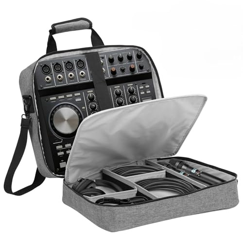 ATopoler Audio Mixer Case,Mixer Bag with Custom Storage for Cables & Microphones,Audio Mixers Travel Case Bag for Podcast Equipment, Cables & More Microphones