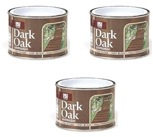 151 Dark Oak Varnish, High Gloss Finish, Quick Dry Formula, Interior and Exterior Use, 180ml, Pack of 3