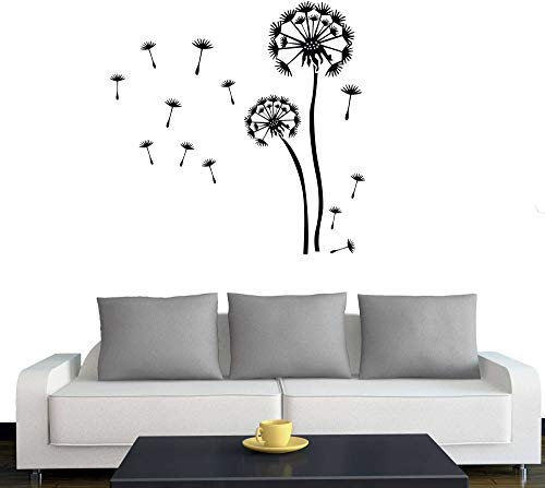 A350 Wandtattoo 2x Pusteblumen + 25 Samen 120cm / 80cm schwarz (erh. in 40 Farben + 3 Größen)