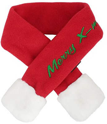 Puppia PDDF-SM23-RDS Hunde Weihnachtsschal, S, rot