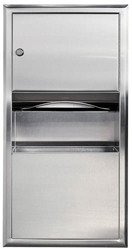 Bobrick 369 ClassicSeries 304 Edelstahl-Papierhandtuchspender und Abfallbehälter, satiniert, Fassungsvermögen: 35,6 cm Breite x 71,1 cm Höhe