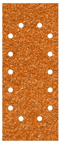 wolfcraft Schleifstreifen für Holz und Metall 115 x 280 mm I 1982000 I 5er Pack, Korund Körnung 80 I Ideal für Schwingschleifer I gelocht für Staubabsaugung