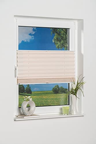 K-home Klemmfix-Bambus-Plissee Weiß 110 x 130 cm (B x L)