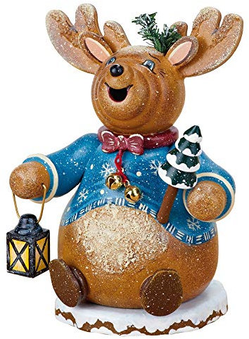Hubrig Neuheit 2013 - Räucherwichtel Rentier Rudolph, 14cm, Erzgebirge