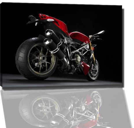 Dark ducati Bild auf Leinwand -- 60x40 cm fertig gerahmte Kunstdruckbilder als Wandbild - Billiger als Ölbild oder Gemälde - KEIN Poster oder Plakat