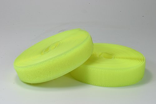 5m Klettband (Flausch & Haken), 20mm breit, Farbe: NEON GELB - zum Aufnähen …