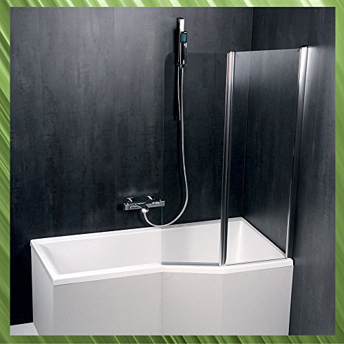 Raumsparwanne VERSYS mit Duschkabine 160x85/70cm Rechts + Ablaufgarnitur + Wannenfüße