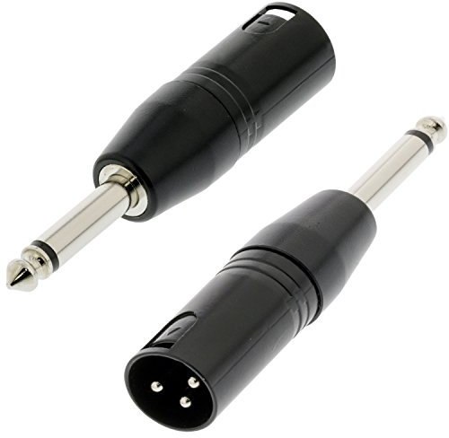Loops 6.35mm ¼” INCH Mono Jack Male to XLR 3 Pin Male Plug Connector/Adapter/Converter - Suitable for use with Microphones, PA, Audio, Mixer, Amplifiers