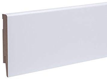 Leiste24 Sockelleisten Weimarer Profil Weiß Höhe 120 mm - Fußleiste Bodenleiste Fußbodenleiste | stabiler MDF-Kern | integrierter Kabelkanal und Clipfräsung