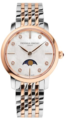 Frédérique Constant Women Quartz Analogue Watch Slimline Moonphase Swiss Made