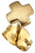 Herrenohrring Gold 585 Kreuz Ohrstecker Stecker für Herren 14 Karat