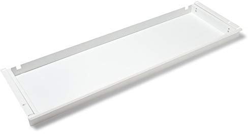 Modulor Schreibtischschublade aus Metall, einfach montierbare Schublade für Tischplatten (BxHxT: 85 x 4,5 x 26,5 cm), besonders Flache Ablage, weiß
