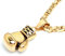Schmuck-Checker XL Massiver Edelstahl Anhänger Boxhandschuh Kampfsport Gold Silber schwarz schwer groß mit Königskette Halskette Bikerschmuck Männerschmuck Geschenk (Gold)