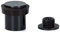 EVI Herrajes | Black Door Stop | Ø20x25mm | Floor Mounted | Black Lacquered Stainless Steel | Silicone Protection | Includes Screw + Fastening Plug | Model I-181-NG