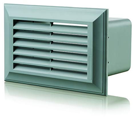 Blauberg UK Decor 81X136 Grey 86X230 Flat Plastic Duct Air Brick Wall Grille-204X60mm-Grey