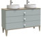 ONDÉE, Meuble Salle de Bain à Poser Collection NEMOO, Plan À Poser Mélaminé Bois Clair, 3 Tiroirs À Fermeture Progressive, Livré sans Vasque, Largeur 120Cm, Laqué Mat Vert d'eau