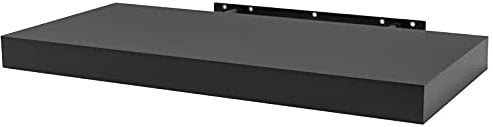WOLTU Wandboard Wandregal CD DVD Regal Bücherregal Schweberegal Holz Board 70x22.9x3.8cm schwarz für Büro, Wohnzimmer, Schlafzimmer, Küche RG9369sz