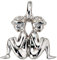 Jobo Sternzeichen-Anhänger Zwilling aus 925 Silber mit Zirkonia