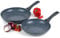 Russell Hobbs COMBO-4841A Nightfall Stone Frying Pan Set - 24/28 cm Non-Stick Egg/Omelette Pans, Little to No Oil, Induction Suitable, Forged Aluminium Cookware, Soft Bakelite Handles, Blue Marble