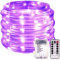 KINGCOO 100LED Luce Stringa Fata Luminosa, Impermeabile 10M 8 modalità Tubo Luci a Corda Rame Striscia Batteria Decorative per Giardino Feste Natale Matrimonio Illuminazione (Viola)