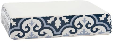 MSV Porte Savon Céramique AMADORA Bleu & Blanc