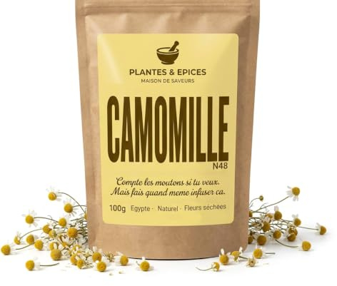 Fleurs de camomille sauvage 100% naturelles, pour infusion, tisane, lotion capillaire, crème - apaisante et relaxante - 20 à à 25 infusions (100g)