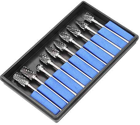 Rotationsgrat-Set, 10 Stück 2,35 * 6 mm Wolframkarbid-Rotationsfeilen Metallbearbeitung Carving-Werkzeugset für Dremel-Rotationswerkzeuge Holzbearbeitung Gravurbohren