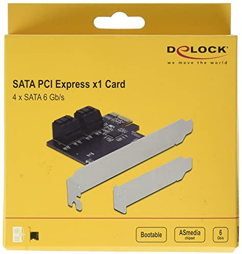 Delock 4 Port SATA PCI Express x1 Karte - Low Profile Formfaktor, 90010