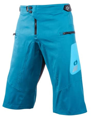 O'NEAL | Kurze Fahrrad-Hose | MTB Mountainbike DH Downhill FR Freeride | Strapazierfähiges Mesh-Material, Stretcheinsätze | Element FR Shorts Hybrid V.22 | Erwachsene | Petrol Blau | Größe 32/48