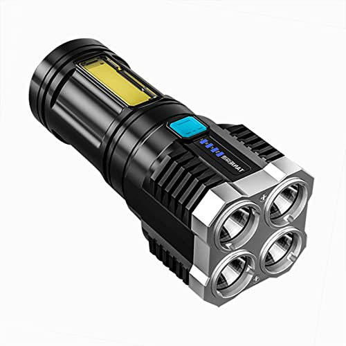 XGZ Torches de Lampe de Poche LED Super Lumineuses Rechargeables, Torches alimentées par Batterie, Lampes de Poche USB 4 cœurs pour Les urgences, Batterie au Lithium intégrée.