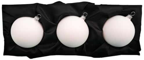 “Heaven” – 8 cm Weihnachtskugeln/Christbaumkugeln weiß matt