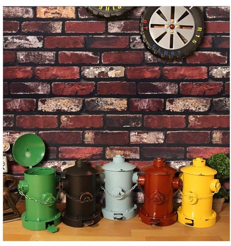 ConCus-T Stick On Wallpaper Brick Effect Red Brick Effect Wall Stickers 44.5 × 600CM Brick Vinyl Self Adhesive Peel and Stick Red Wall Paper for Kitchen Bathroom Bedroom