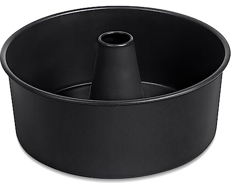 P&P CHEF Angel Food Kuchenform, 25,4 cm, runde Backrohrform zum Backen von Pfund Kuchen, konisches hohles und einteiliges Design, Edelstahlkern & strapazierfähig, ofenfest, Schwarz