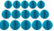 15 Stück Wabenbälle Dekorationen 10.2 cm, 15.2 cm, 20.3 cm, Party-Wabenball, Blumen-Pompons, Blumen-Kugeln, zum Aufhängen, für Babyparty, Geburtstag, Hochzeit, Kinderzimmer, 25 cm, Blaugrün)
