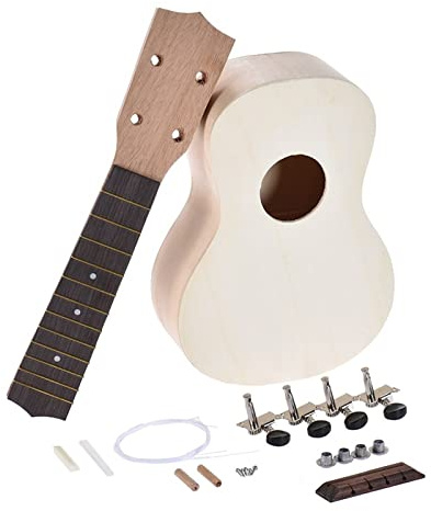 Unvollendete 21-Zoll-Sopran-Ukelele-Gitarren-Bausatz Ahornholz-Körper Und -Hals Palisander-Griffbrett-Musikinstrumente E-Gitarre Körper