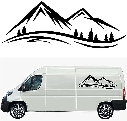 2 STÜCKE Mountain Design Wohnmobil Streifen Dekorative Camper Vans Caravan Decals Vinyl Aufkleber Grafik Auto Karosserie Seite Zubehör