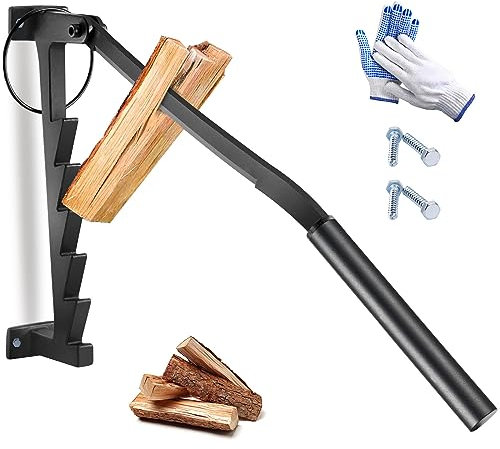 Primachen Manual Kindling Splitter for Wood, Wall Mounted Manual Kindling Wood Splitter, Small Hand Log Splitter for Indoor Outdoor, KS-2