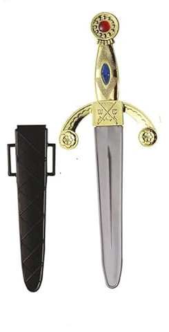 jokeshop Jewelled Dagger in Sheath Pirate Roman Fake Knife Toy Weapon Fancy Dress