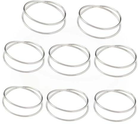 Feyarl Metall Serviettenring 8er Set Serviettenschnalle Silber Serviettenhalter Napkin Ring Hochzeiten, Partys und Dinner-Events - dekoratives Freunde und Familie