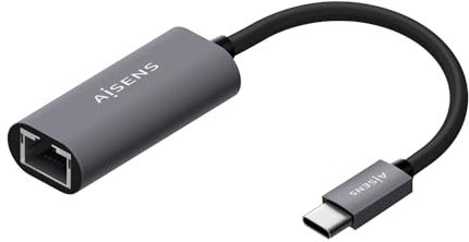 AISENS - A109-0709 - Convertisseur USB3.1 Gen1 USB-C vers Ethernet Gigabit 10/100/1000 Mbps, Gris, 15 cm