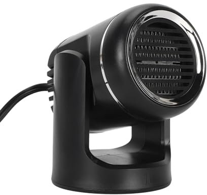 Fockety Autoheizung, 12 V, 120 W, 2-in-1-Heizung, Kühlgebläse, schnelles Aufheizen, tragbarer, um 360° drehbarer Windschutzscheiben-Heizungs-Defroster mit einsteckbarem Zigarettenanzünder