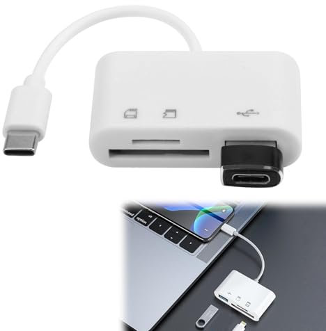 Lector Tarjetas SD, Conexión Estrecha y Transmisión de Alta Velocidad,3 en 1 USB C - Adaptador de Tarjetas de Memoria SD/Micro SD/USB 3.0 - Compatible con Dispositivos Tipo C como, Portátil, Tablet